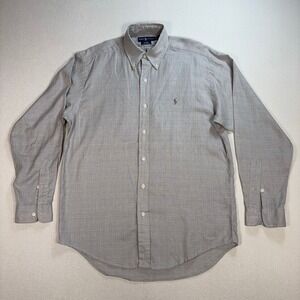 Ralph Lauren Blake Shirt Men's‎ S Gray Glen Plaid Pony 100% Cotton Button Down